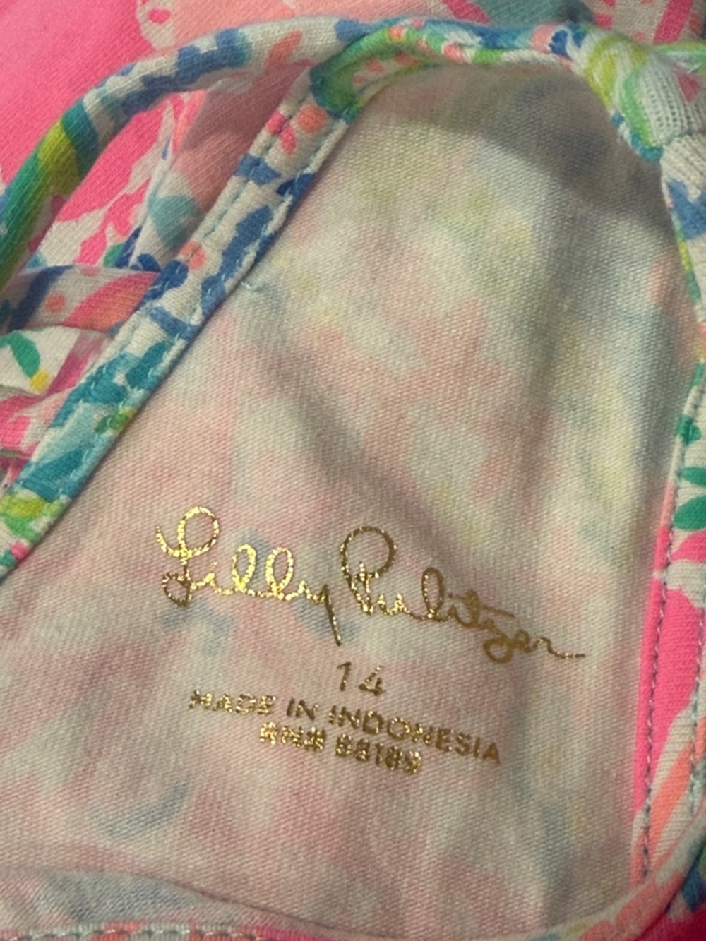 Lilly Pulitzer girls sleepless neon colored floral cotton dress size 14 - Picture 5 of 5